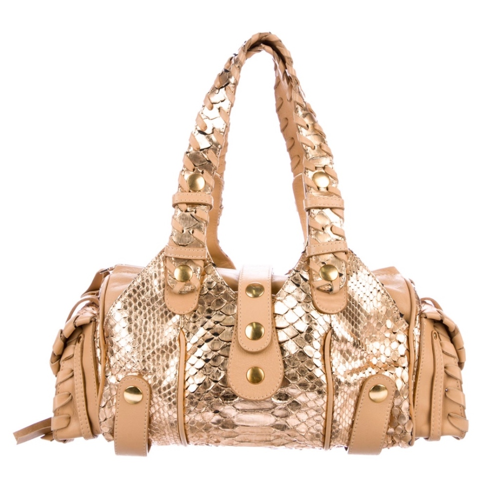CHLOÉ Metallic Python Silverado Shoulder Bag